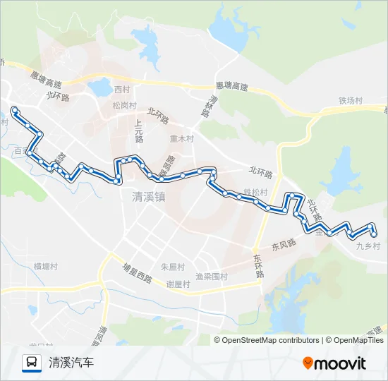 清溪2路 Bus Line Map