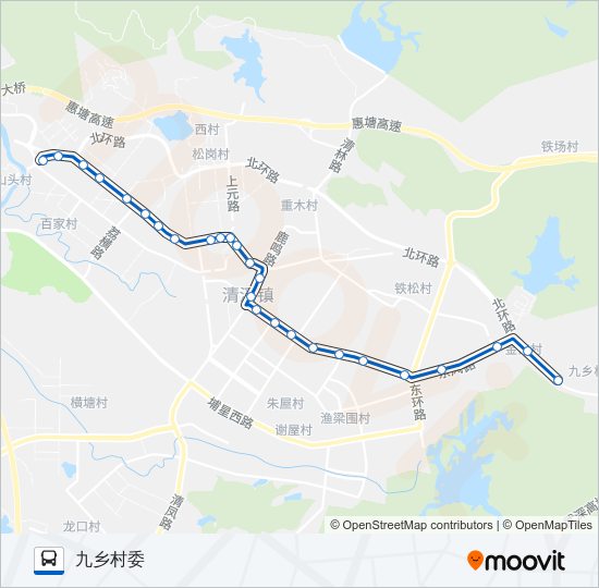 公交清溪3路的线路图