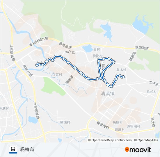 公交清溪4路的线路图