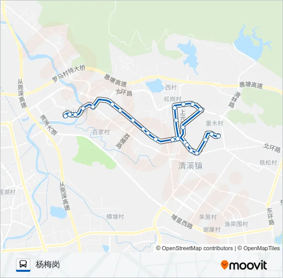 清溪4路 Bus Line Map