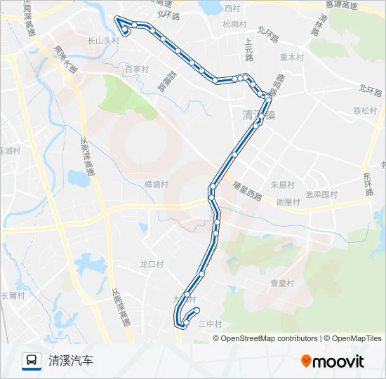 清溪5路 Bus Line Map