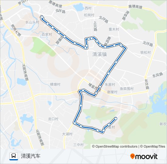 公交清溪7路的线路图