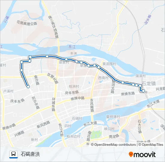 石碣1路 Bus Line Map