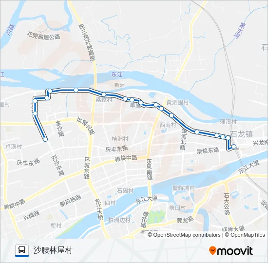 石碣1路 Bus Line Map