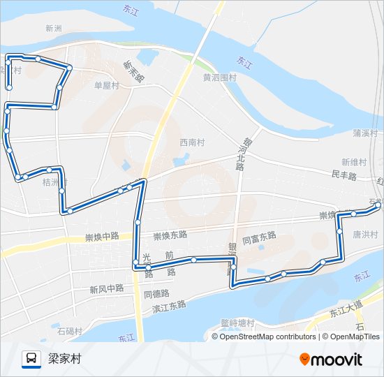 公交石碣2路的线路图