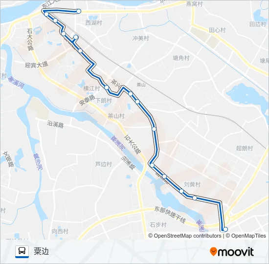 茶山1路 Bus Line Map