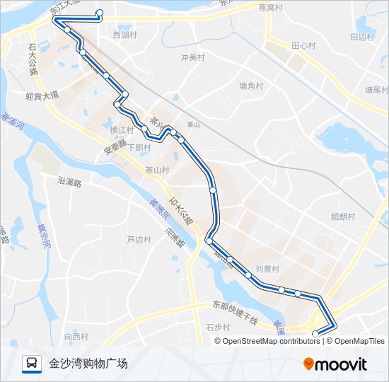 茶山1路 bus Line Map