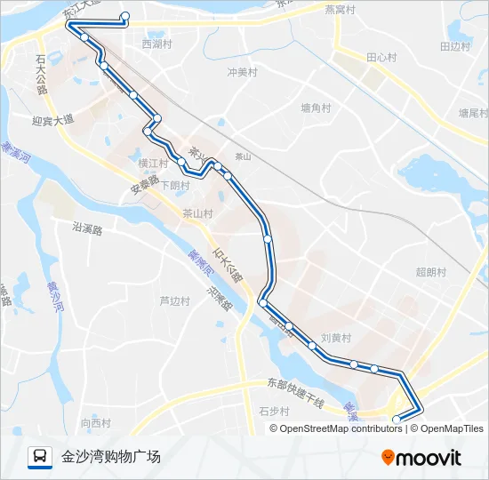 茶山1路 Bus Line Map