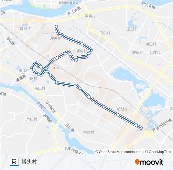 公交茶山3路的线路图