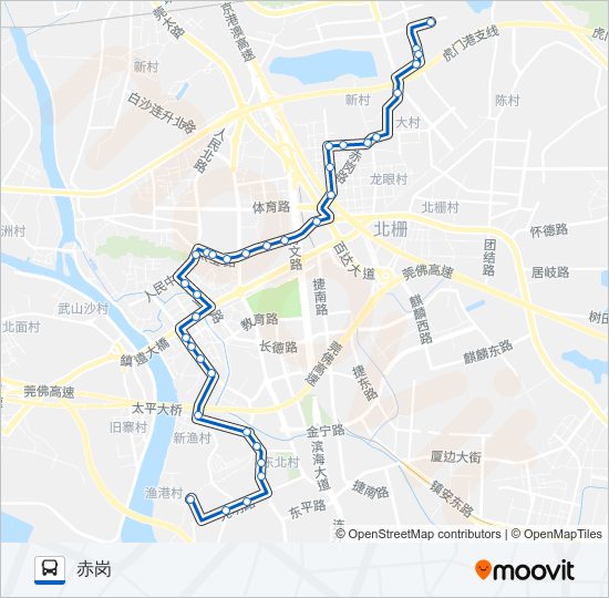 虎门1路 bus Line Map