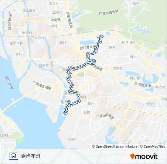虎门1路 Bus Line Map