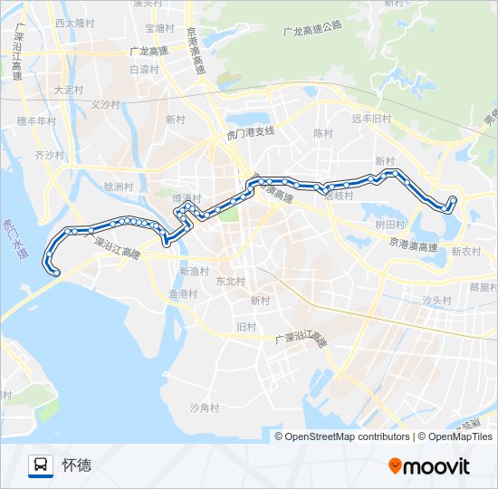 公交虎门2路的线路图