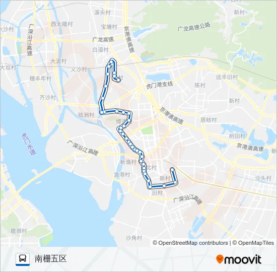 虎门5路 Bus Line Map