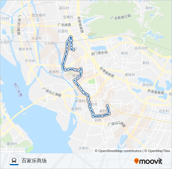 虎门5路 Bus Line Map