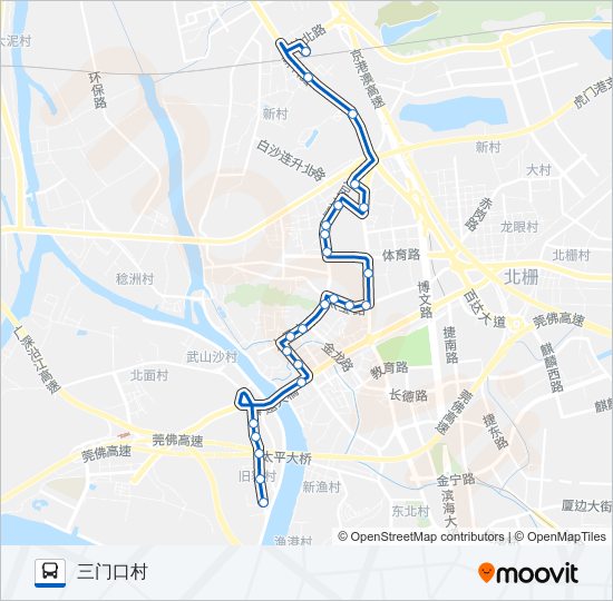 公交虎门8路的线路图