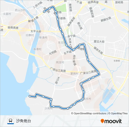虎门9路 Bus Line Map