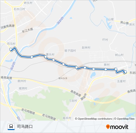 谢岗1路 bus Line Map