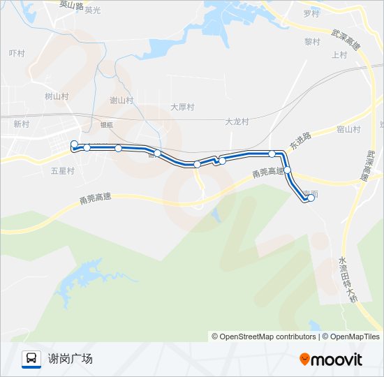 谢岗4路 bus Line Map