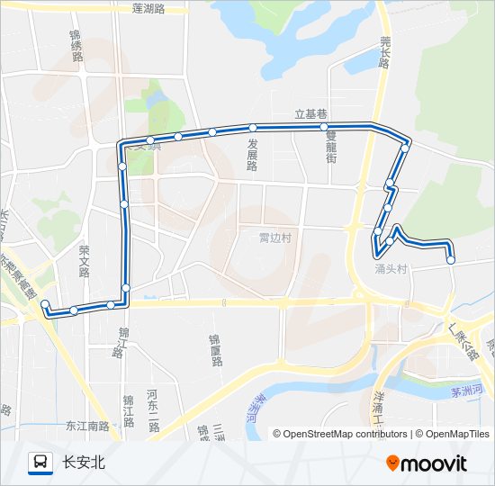 公交长安1路的线路图