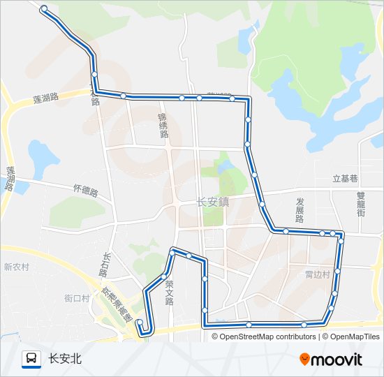 公交长安5路的线路图