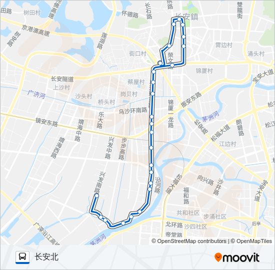 公交长安6路的线路图