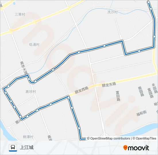 高埗1路 Bus Line Map