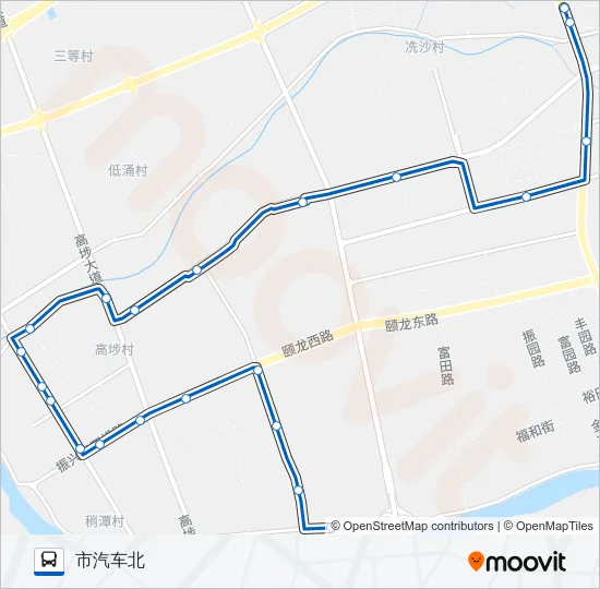 高埗1路 Bus Line Map