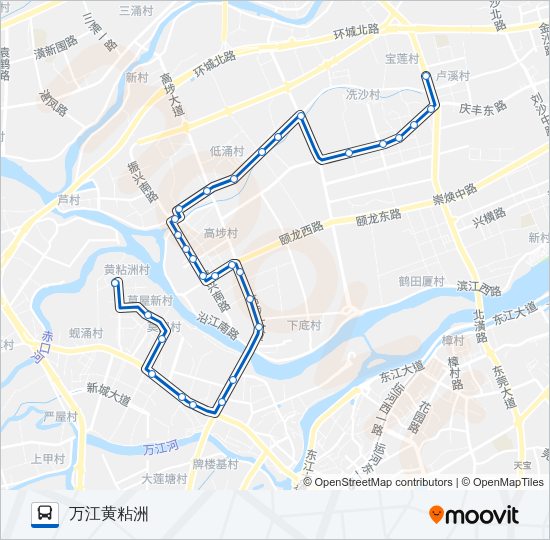 公交高埗3路的线路图