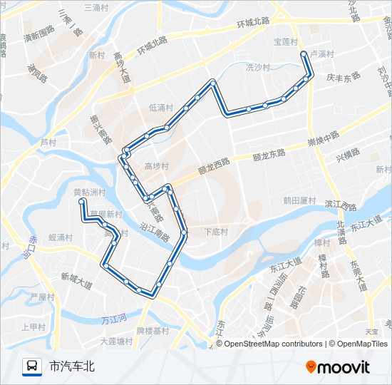 公交高埗3路的线路图