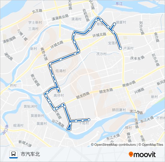 公交高埗5路的线路图