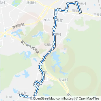 黄江1路 Bus Line Map