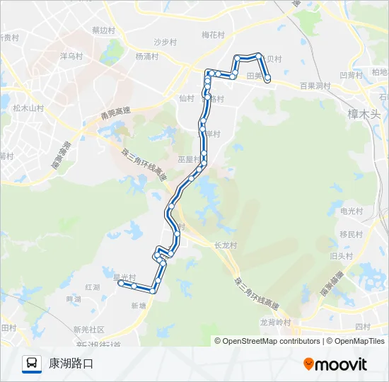 黄江1路 Bus Line Map
