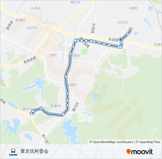 公交黄江3路的线路图