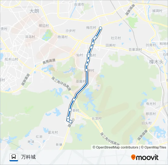 公交黄江6路的线路图