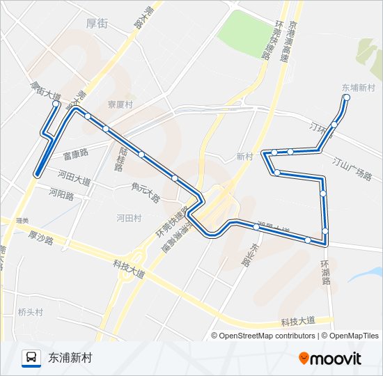 厚街10路 bus Line Map