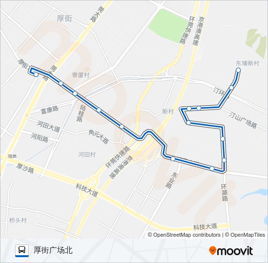 公交厚街10路的线路图