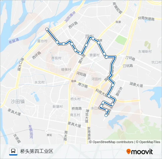厚街12路 Bus Line Map