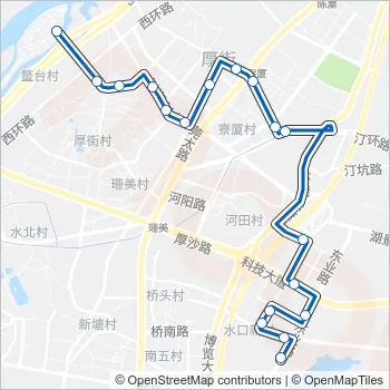 厚街12路 Bus Line Map