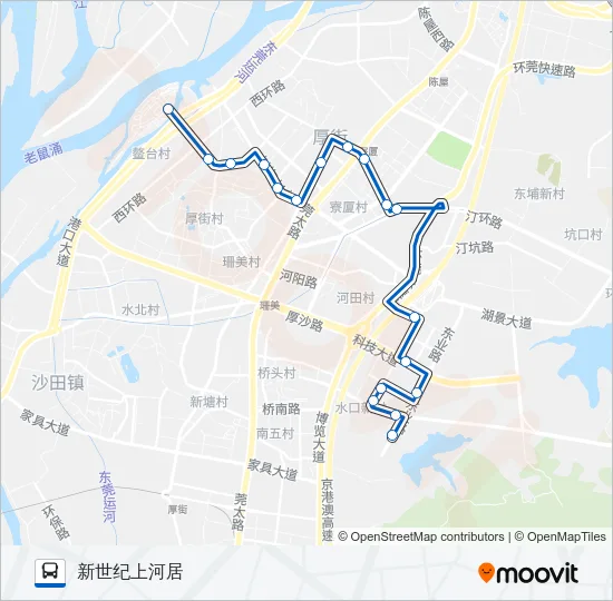 厚街12路 Bus Line Map