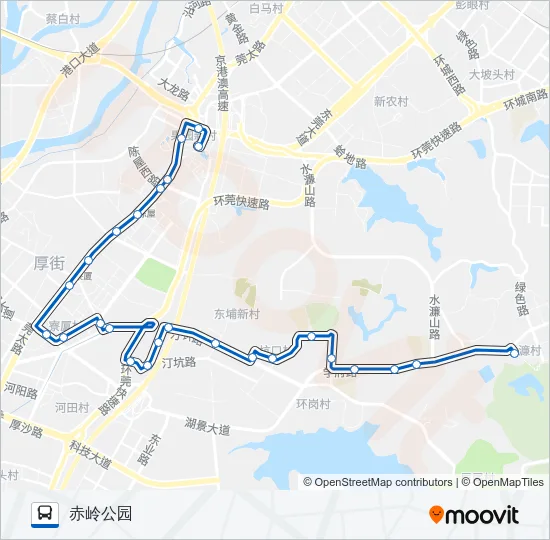公交厚街15路的线路图