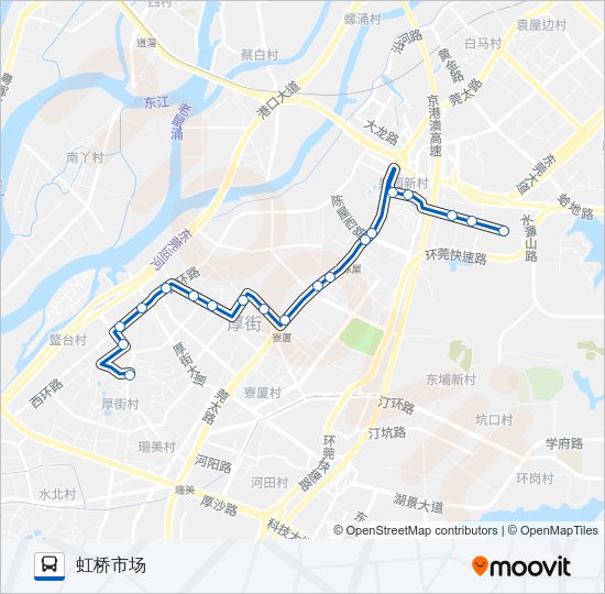 厚街16路 Bus Line Map