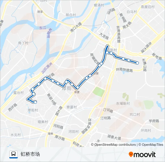 公交厚街16路的线路图