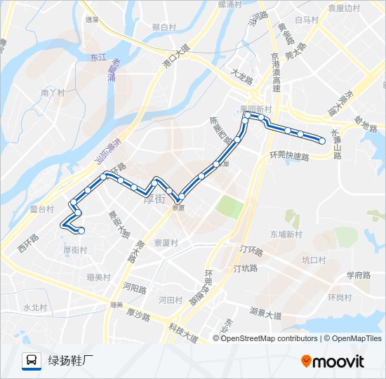 公交厚街16路的线路图