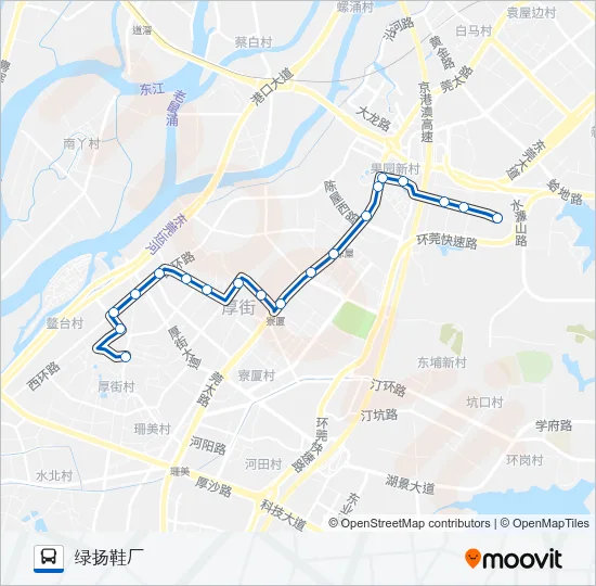 厚街16路 Bus Line Map