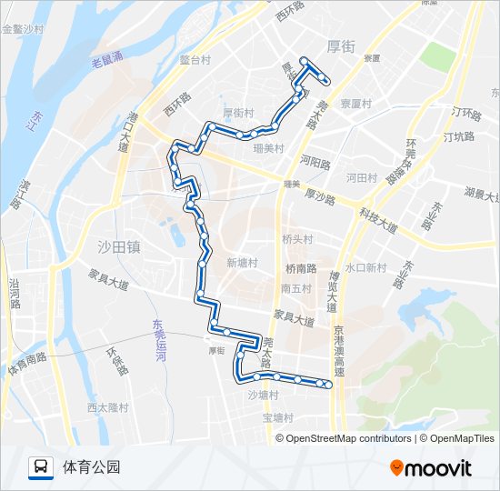 厚街17路 bus Line Map