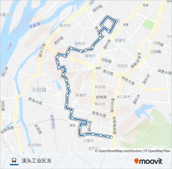 公交厚街17路的线路图