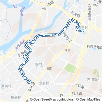 厚街18路 Bus Line Map