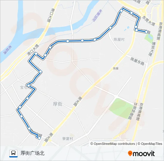 厚街18路 Bus Line Map