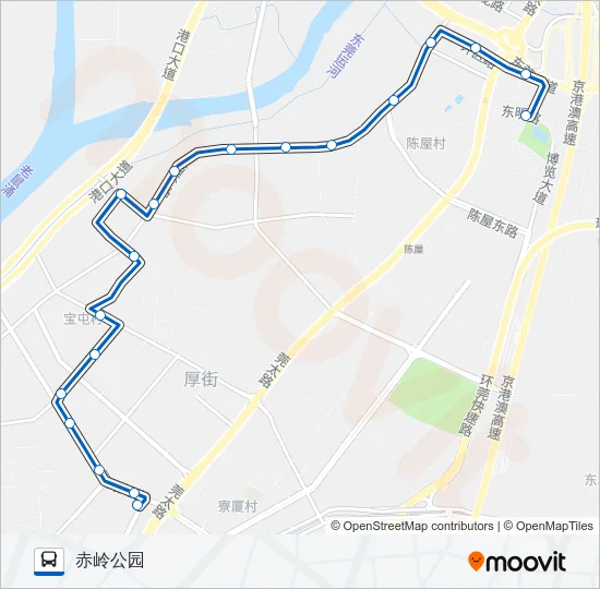 厚街18路 Bus Line Map