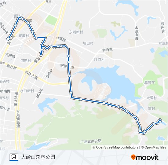 公交厚街20路的线路图